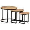 vidaXL Side Table Set of 3 Brown, Black