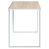 vidaXL Computer Desk White and Oak Engineered wood and powder-coated metal