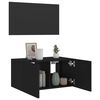 vidaXL TV Wall Cabinet Black Engineered Wood Medium TV Wall Cabinet