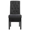 vidaXL Dining Chair Set of 2 Dark Gray Fabric and Rubberwood Standard