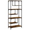 vidaXL Bookcase Smoked Oak 31.9"x14.2"x69.3" Engineered Wood