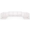vidaXL Garden Lounge Set White Solid pine wood Regular Modular