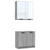 vidaXL Bathroom Furniture Set Grey Sonoma Engineered wood, glass Medium