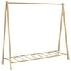vidaXL Clothes Rack Bamboo Varnished Bamboo Medium Foldable