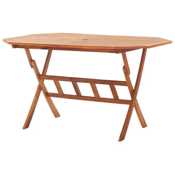 vidaXL Garden Table Brown Solid Acacia wood 53.1x33.5x29.5 in Foldable