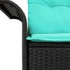 vidaXL Garden Sofa with Cushion Black 141 x 62 x 69 cm poly rattan