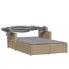 vidaXL Double Sun Lounger Mix Beige