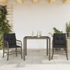 vidaXL Bistro Set Grey PE Rattan, Powder-Coated Steel, Tempered Glass