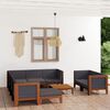 vidaXL Garden Lounge Set Dark Grey Solid acacia wood, 100% polyester