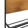 vidaXL Bed Frame Black, Wood brown Powder-coated metal, MDF Twin Durable