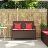 vidaXL Patio Storage Bench Brown with Red cushions