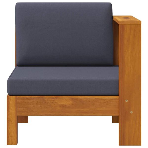 vidaXL Wooden Sofa Dark Grey Solid Acacia Wood 27.6 in x 25.6 in x 23.6 in