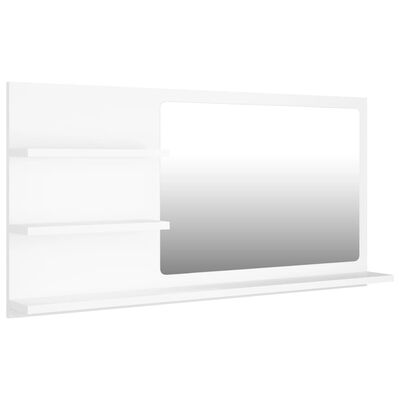 vidaXL Bathroom Mirror White 35.4"x4.1"x17.7" Engineered Wood