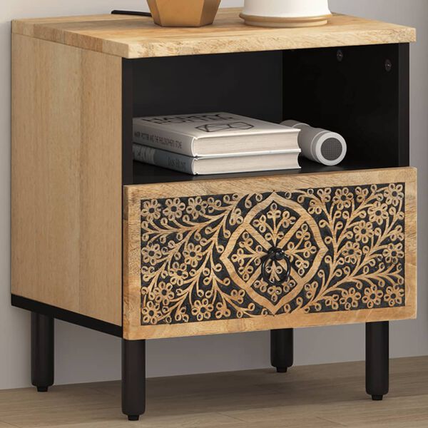 vidaXL Bedside Cabinet 15.7"x13"x18.1" Solid Wood Mango