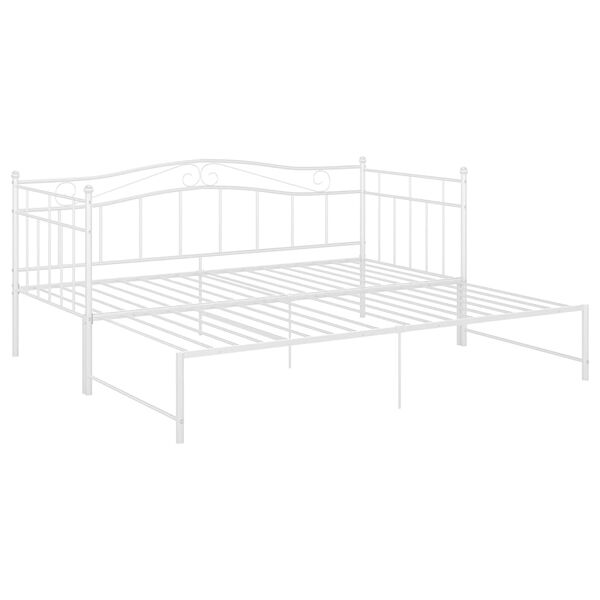 vidaXL Sofa Bed Frame White Powder-coated metal Standard