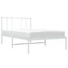 vidaXL Bed Frame White Powder-Coated Steel Single Bed Frame