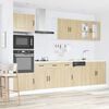 vidaXL Kitchen Cabinet Set Sonoma oak Engineered wood and glass