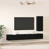 vidaXL TV Cabinet Set with Drawer 4 pcs Black Oak Engineered Wood