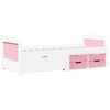 vidaXL Day Bed White and pink Solid pinewood, engineered wood