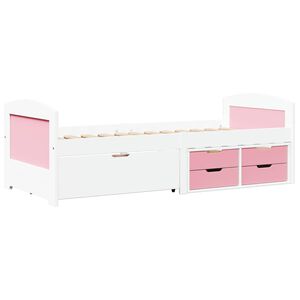 vidaXL Day Bed White and pink Solid pinewood, engineered wood