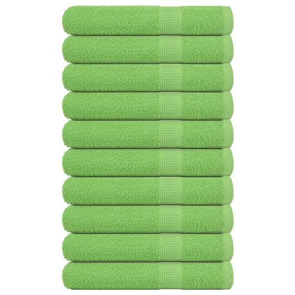 vidaXL Sauna Towel Set of 10 Apple Green 100% Cotton 31.5 x 78.7 in
