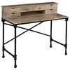vidaXL Writing Desk Natural Mango Wood Solid Mango Wood and Steel Medium