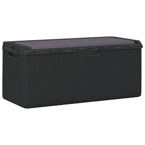 vidaXL Garden Storage Box Anthracite Polypropylene 42.5 x 16.9 x 1.2 in