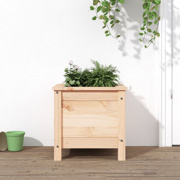 vidaXL Garden Planter Natural Wood Solid pine wood Medium