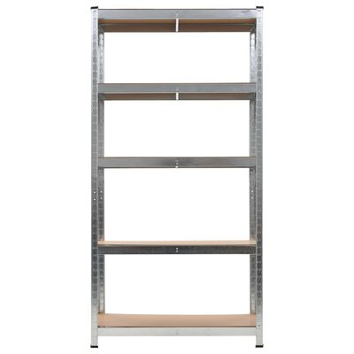 vidaXL 5-Layer Heavy-duty Shelves 5 pcs Silver Steel&Engineered Wood