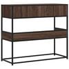vidaXL Console Table Brown Oak Engineered wood, metal 35.4x13.8x31.5 in