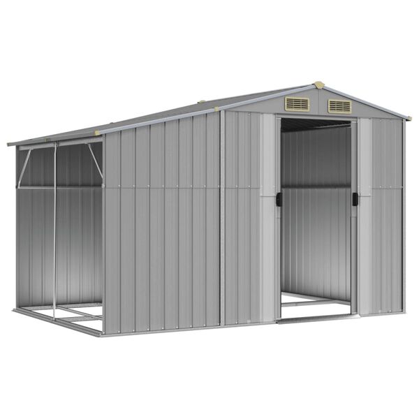 vidaXL Garden Shed Gray Galvanized Steel 109.1x75.8x70.5 in Garden Shed
