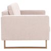 vidaXL Sofa Cream Polyester fabric, Wooden frame, Iron legs 3-Seater