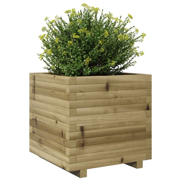 vidaXL Garden Planter Natural Pine Solid Pine Wood Medium Garden Planter