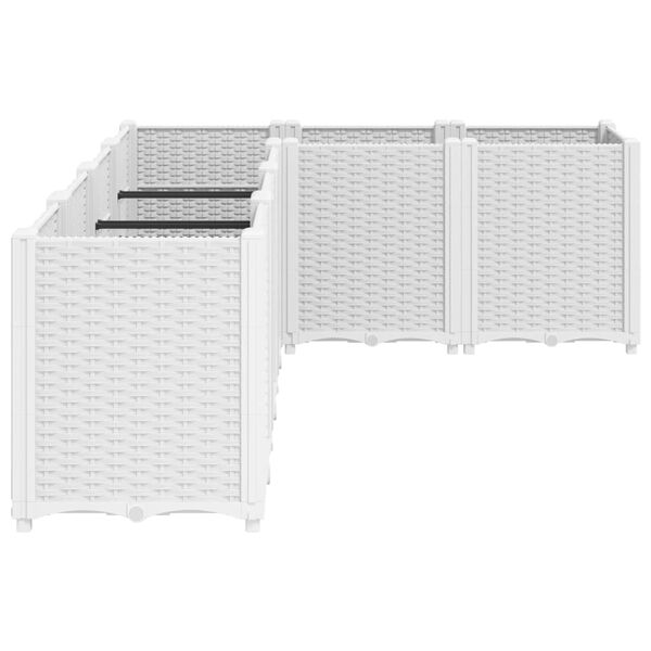 vidaXL Garden Planter White Polypropylene Large Modular Garden Planter