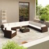 vidaXL Garden Table and Chairs Brown, Cream White