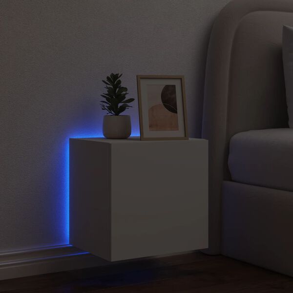 vidaXL TV Wall Cabinet White Engineered Wood Medium TV Wall Cabinet