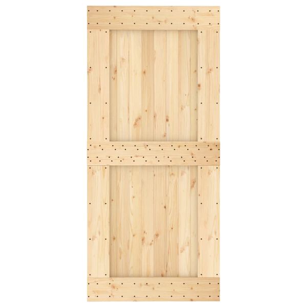 vidaXL Sliding Door with Hardware Set 37.4x82.7" Solid Wood Pine