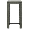 vidaXL Garden Bar Set Grey PE Rattan, Powder-Coated Steel Medium