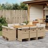vidaXL Garden Dining Set Beige and brown