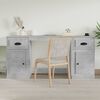 vidaXL Desk With Cabinet Concrete Grey Engineered Wood Large