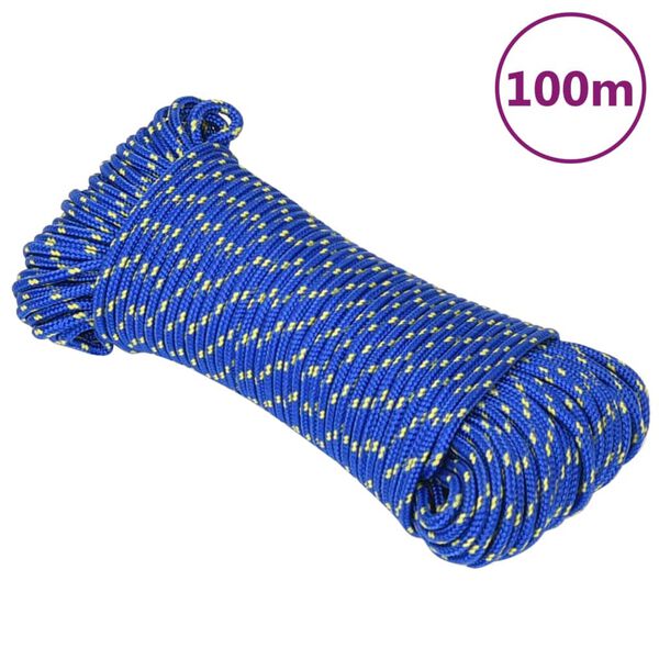 vidaXL Boat Rope Blue 0.12 " 328.1 ' Polypropylene