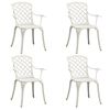 vidaXL Bistro Set White Cast aluminum 5 Piece Set Durable Bistro Set