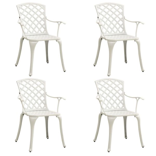 vidaXL Bistro Set White Cast aluminum 5 Piece Set Durable Bistro Set