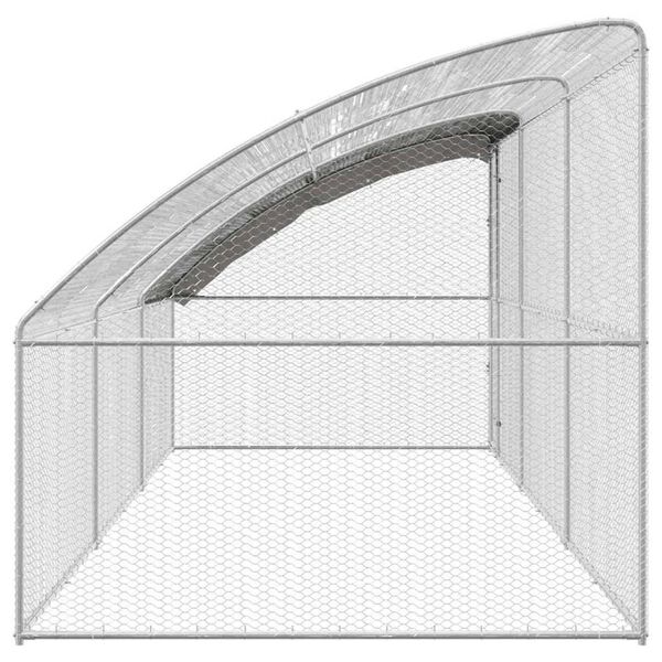 vidaXL Chicken Cage 3 pcs Silver 236.22 x 78.74 x 78.74 in