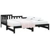 vidaXL Day Bed Black Solid pine wood 2x