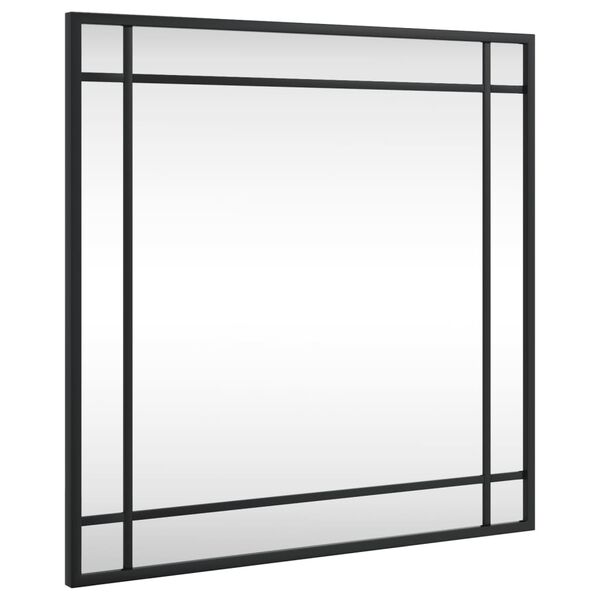 vidaXL Wall Mirror Black Glass 19.7x19.7 in Minimalistic Wall Mirror