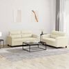 vidaXL Sofa Set Cream Faux leather, Metal, Plywood, Foam 2-Seater