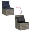 vidaXL 5 Piece Patio Sofa Set with Cushions Gray Poly Rattan
