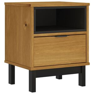 vidaXL Bedside Cabinet Oak Solid pine wood, engineered wood, plastic