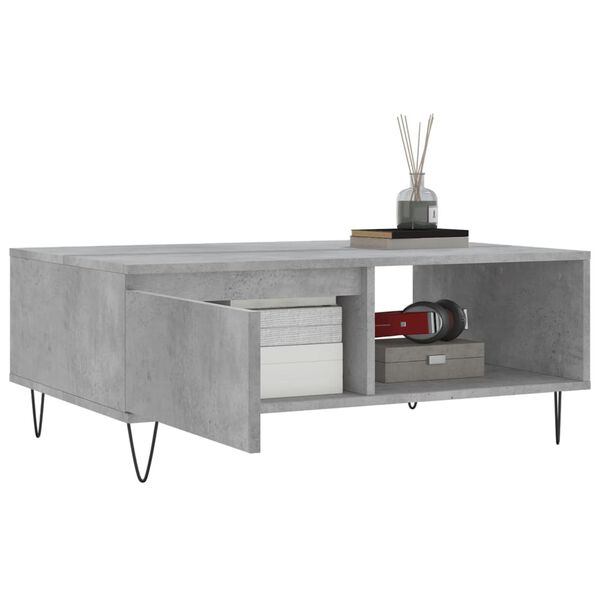 vidaXL Coffee Table Concrete Grey Engineered wood, Iron